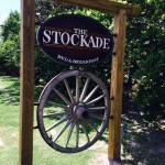 Sign with Wagon Wheel