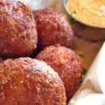 Boudin balls deep fried with dipping sauce