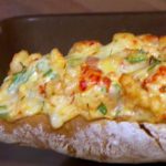 French bread stuffed with a crawfish mixture with cheeses