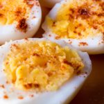 Deviled eggs sprinkled with paprika